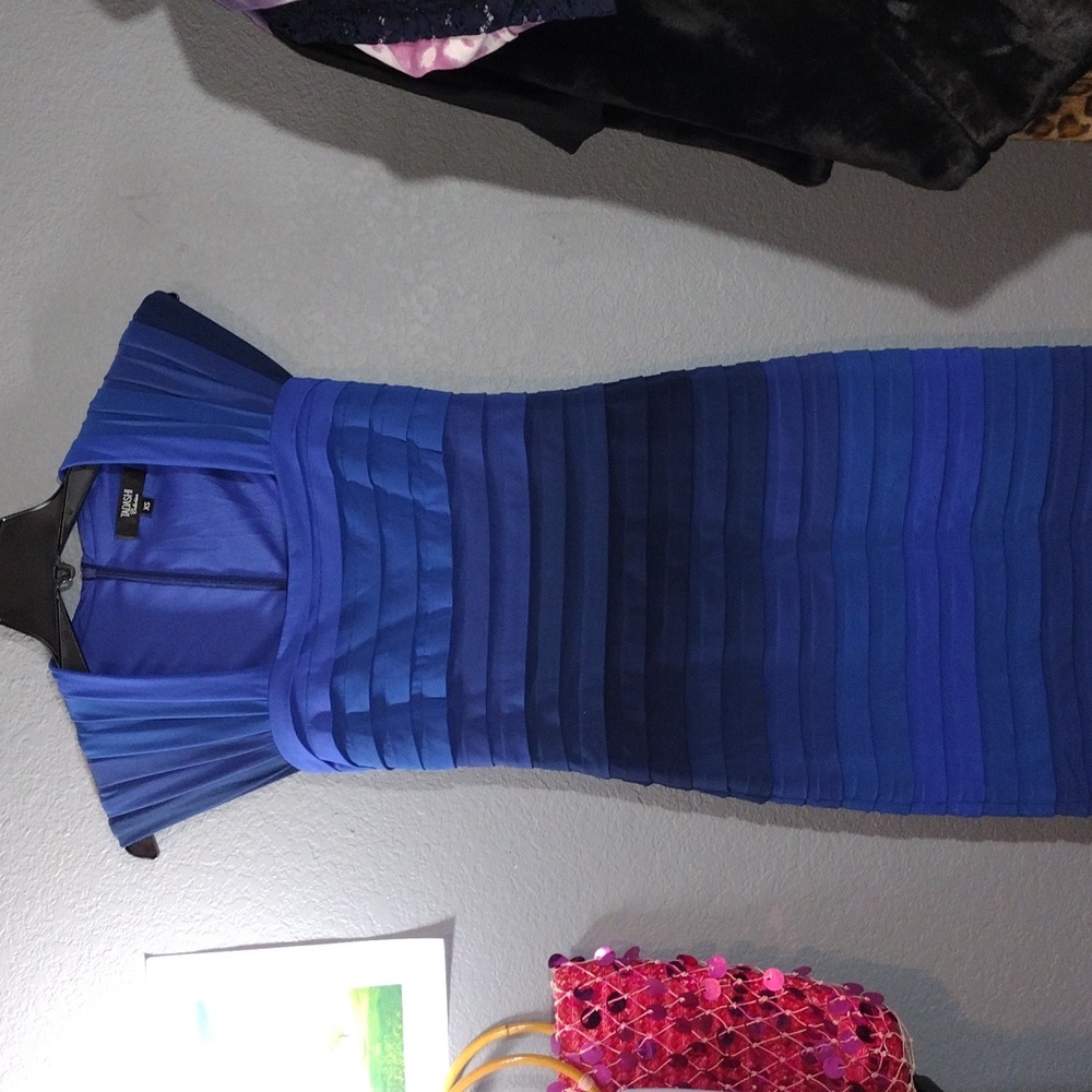 TADASHI Collection Tadashi Shoji Blue Hues Ombre Pencil Dress - Picture 2 of 5